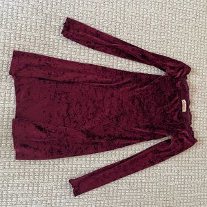 Hollister Marroon Off-The-Shoulder Dress